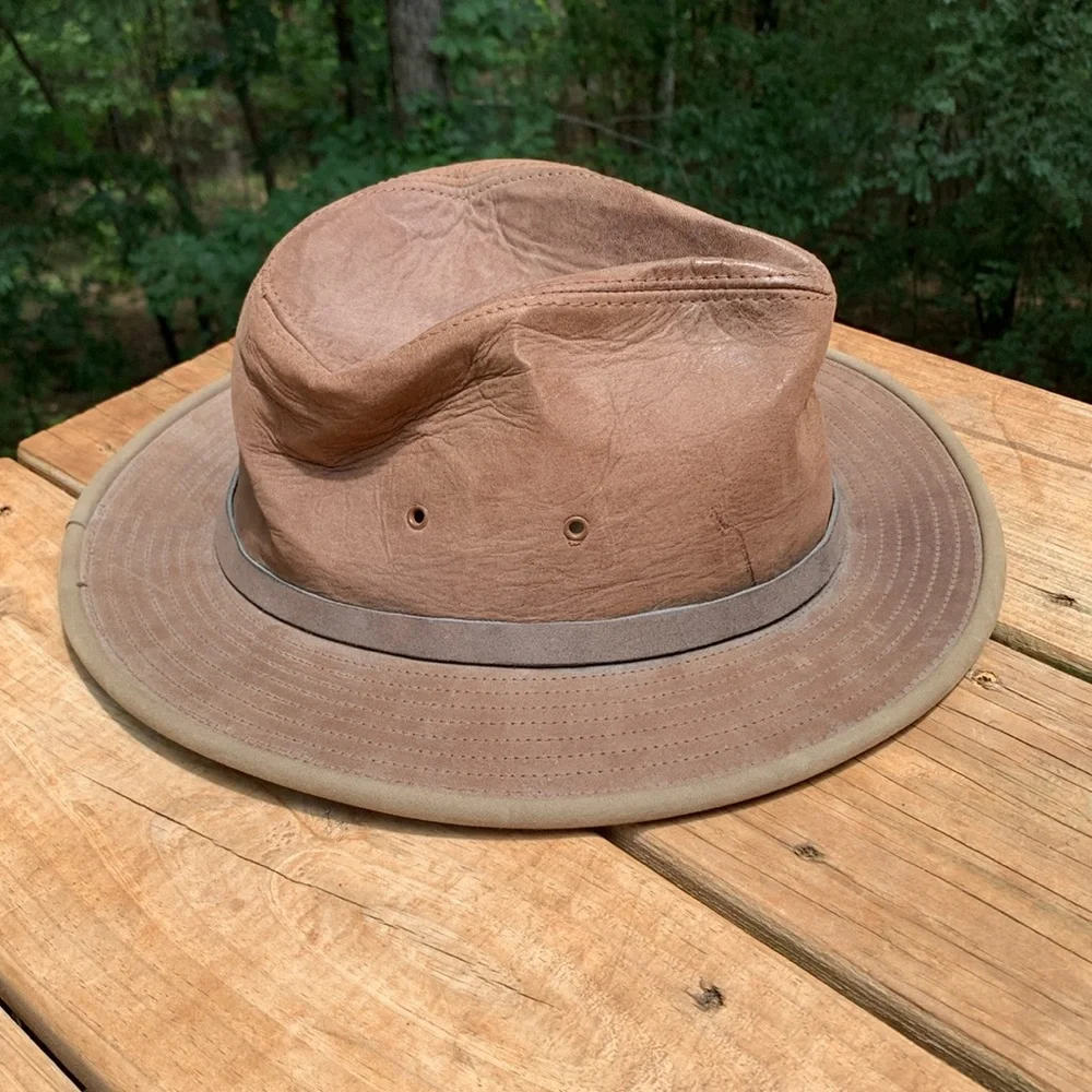 ADVENTURE BOUND BROWN LEATHER HAT XL - Picture 4 of 10
